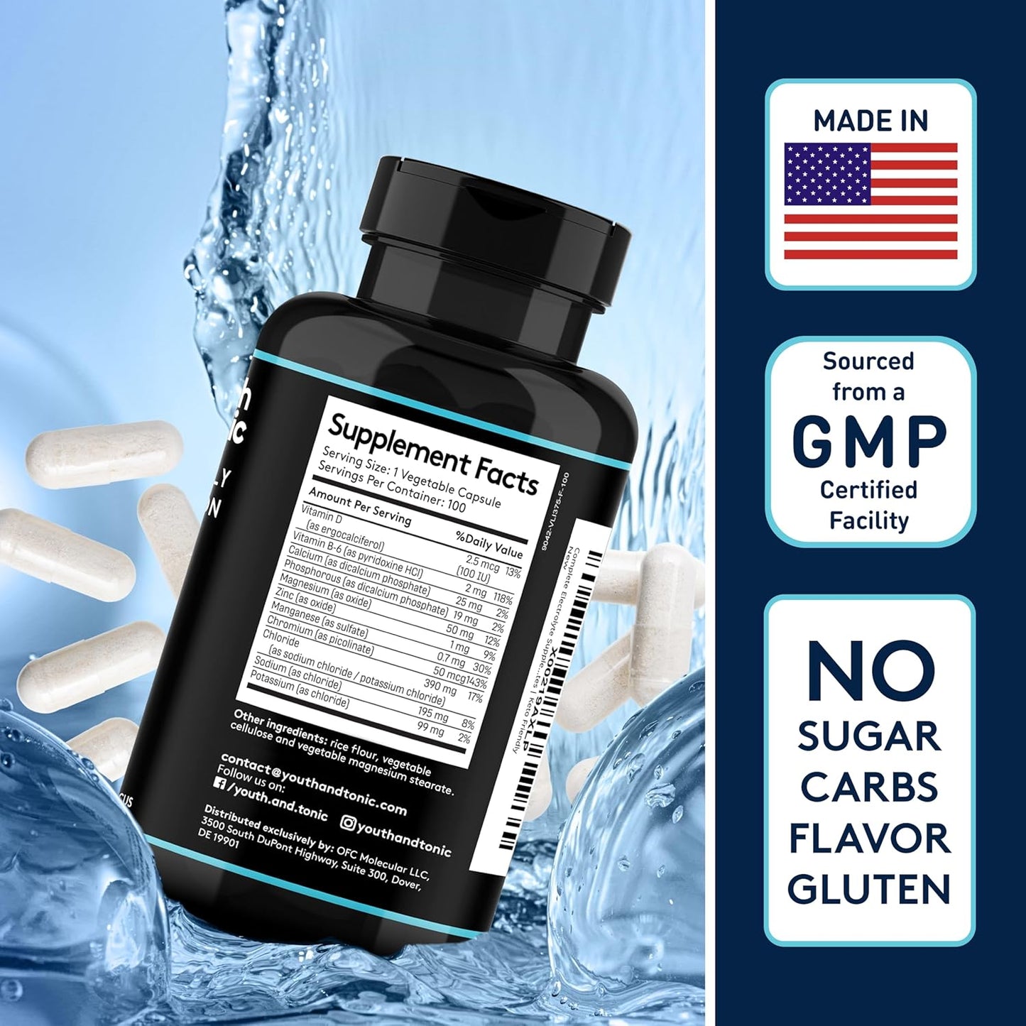 Complete Electrolyte Supplement Pills High Absorption| Boost Endurance Muscle Recovery Mental Focus