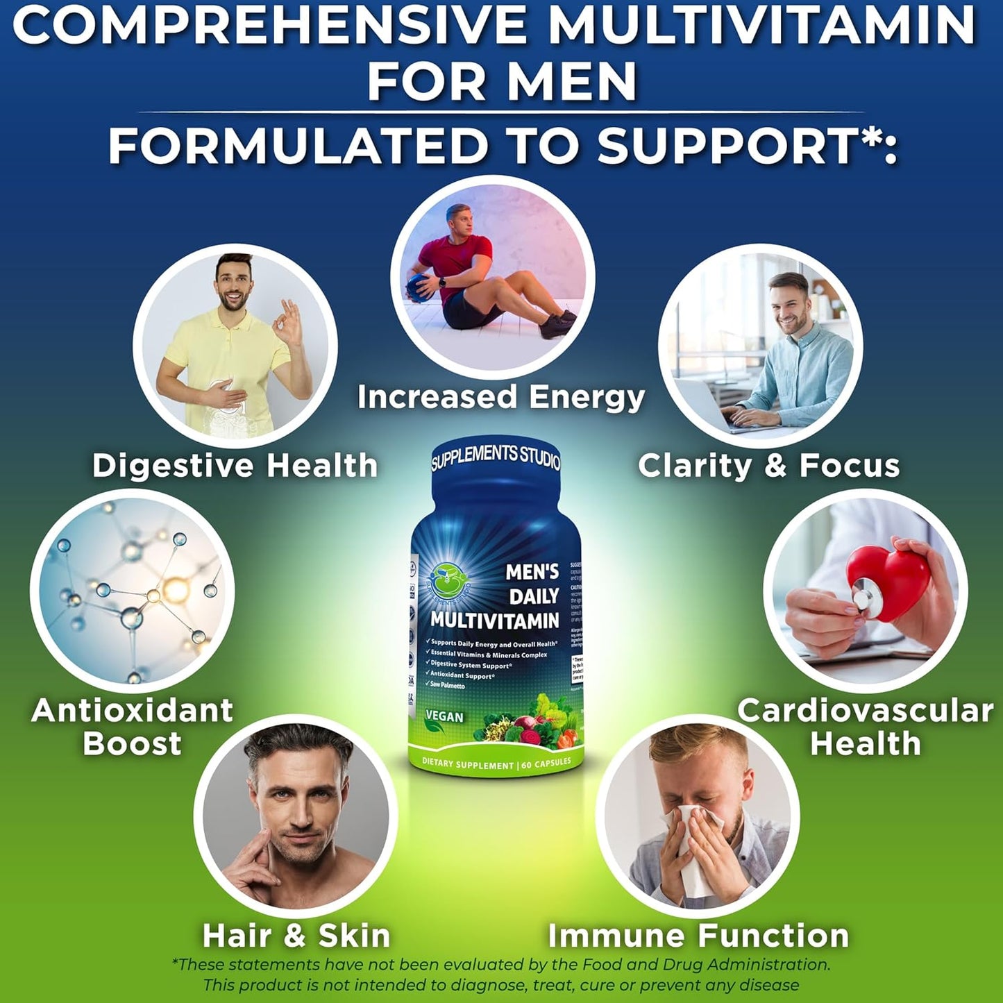 Multivitamin for Men - Daily Men’S Multivitamin - Vegan, Non-Gmo - 60 Caps