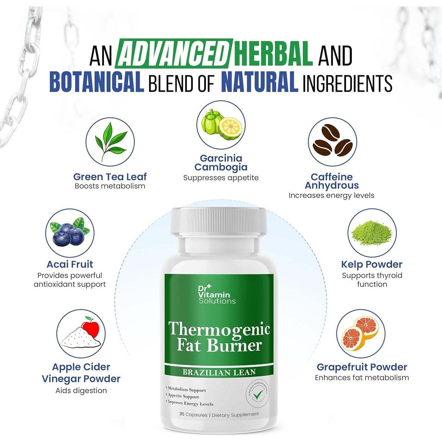 Thermogenic Fat Burner – Natural Appetite Control & Metabolic Booster (35 Capsules)