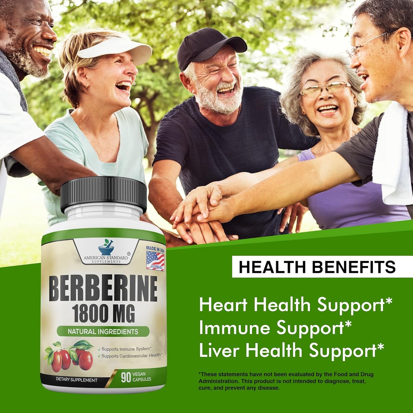 Berberine Supplement 1800Mg - Supports Immune System, High Potency Berberine Hydrochloride 90 Capsules