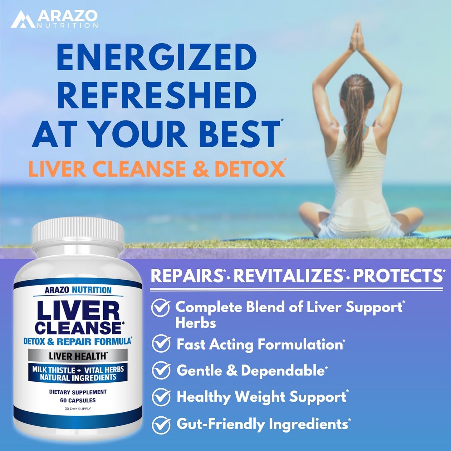 Arazo Nutrition Liver Cleanse Detox & Repair Formula