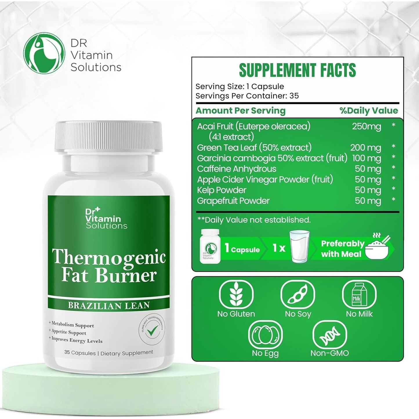 Thermogenic Fat Burner – Natural Appetite Control & Metabolic Booster (35 Capsules)