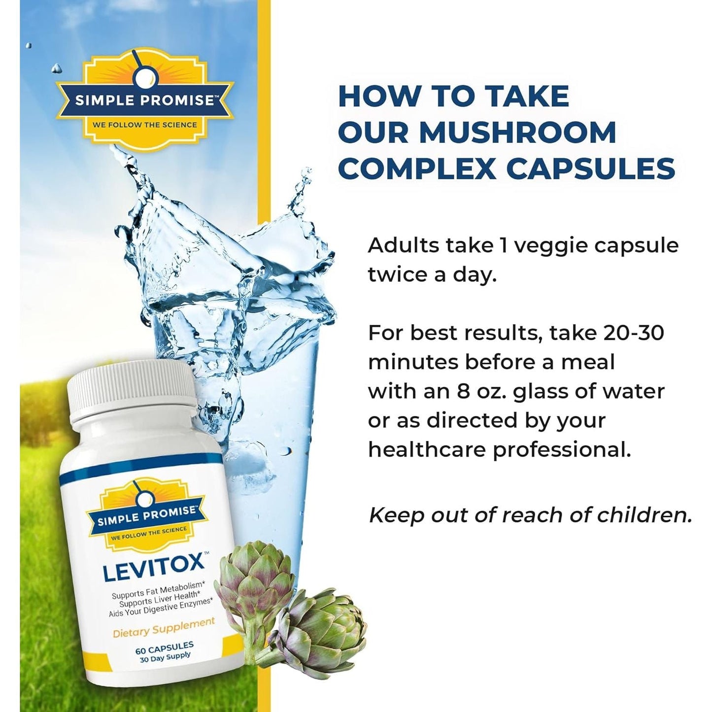 Simple Promise - Levitox - Groundbreaking Weight and Liver Support - Aids Digestive Enzymes, 60 Capsules