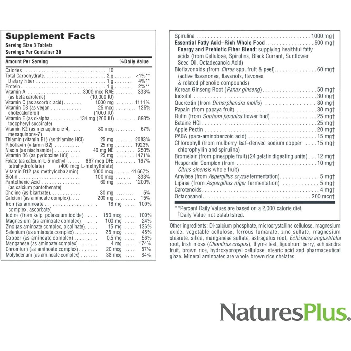 Natures plus Source of Life Men Multivitamin - Natural Energy Production & Overall Wellbeing for Men - 30 Servings