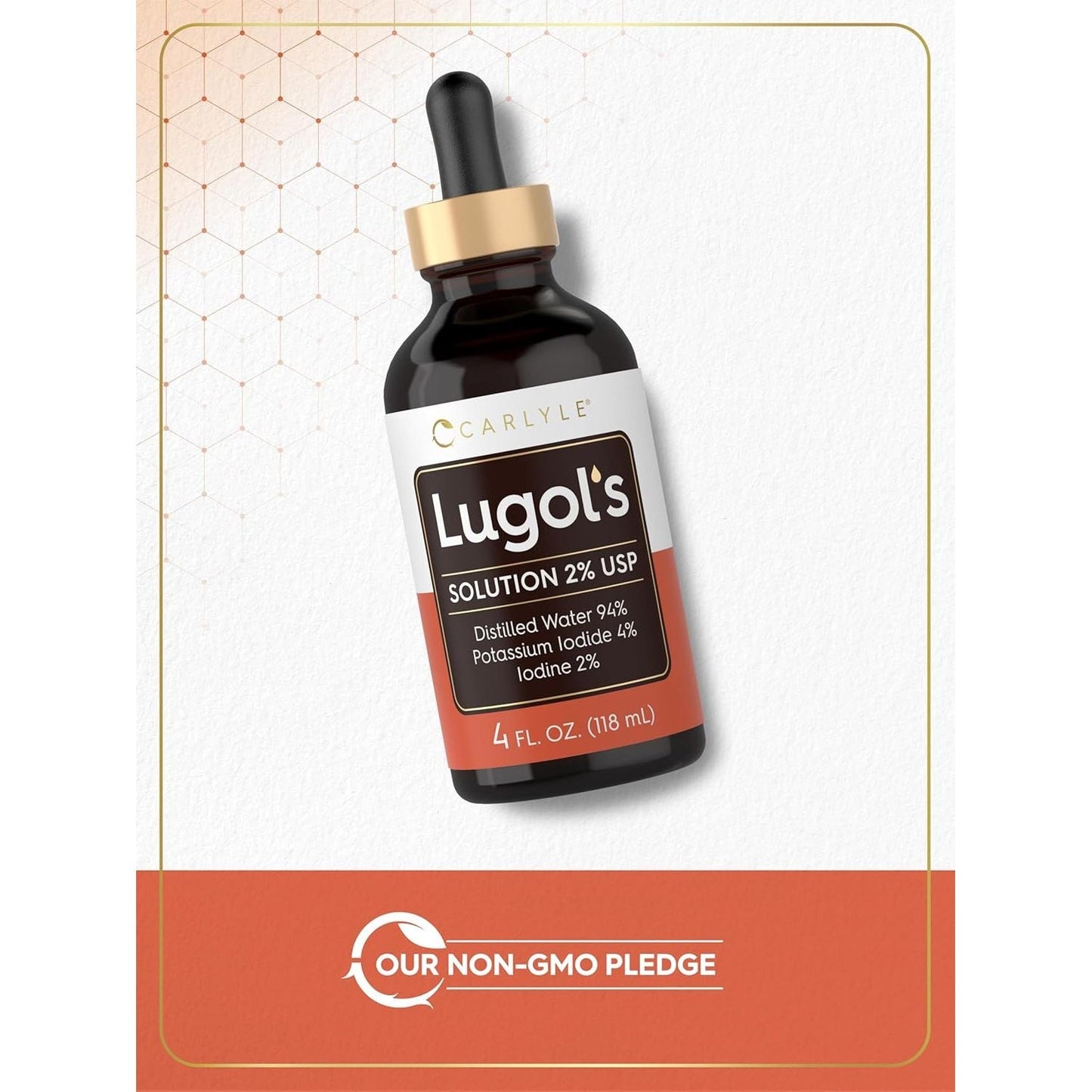 Carlyle Lugols Iodine 2 Percent | Potassium Iodide and Iodine Solution 2% Liquid Drops (4 Fl Oz)