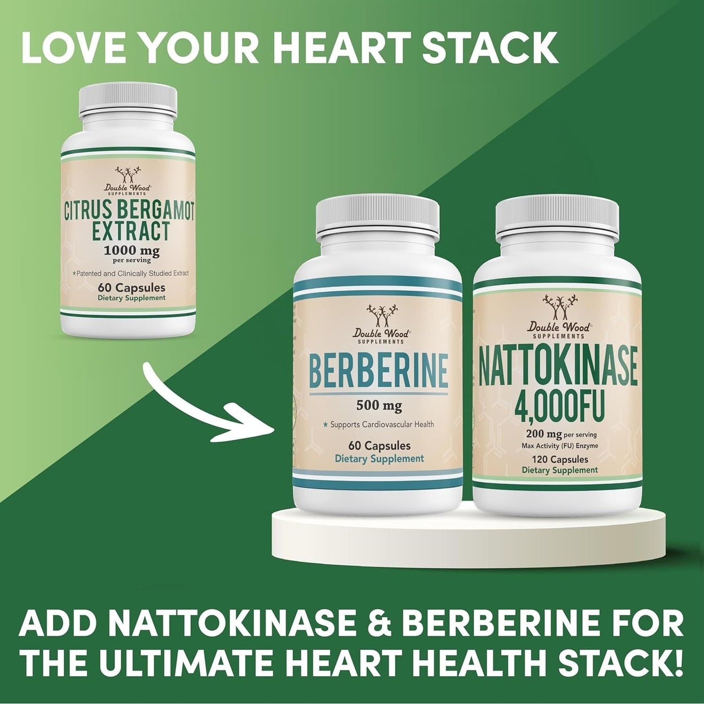 Citrus Bergamot Supplement  - 1,000Mg Servings (Sourced from Italy) (60 Capsules) by Double Wood