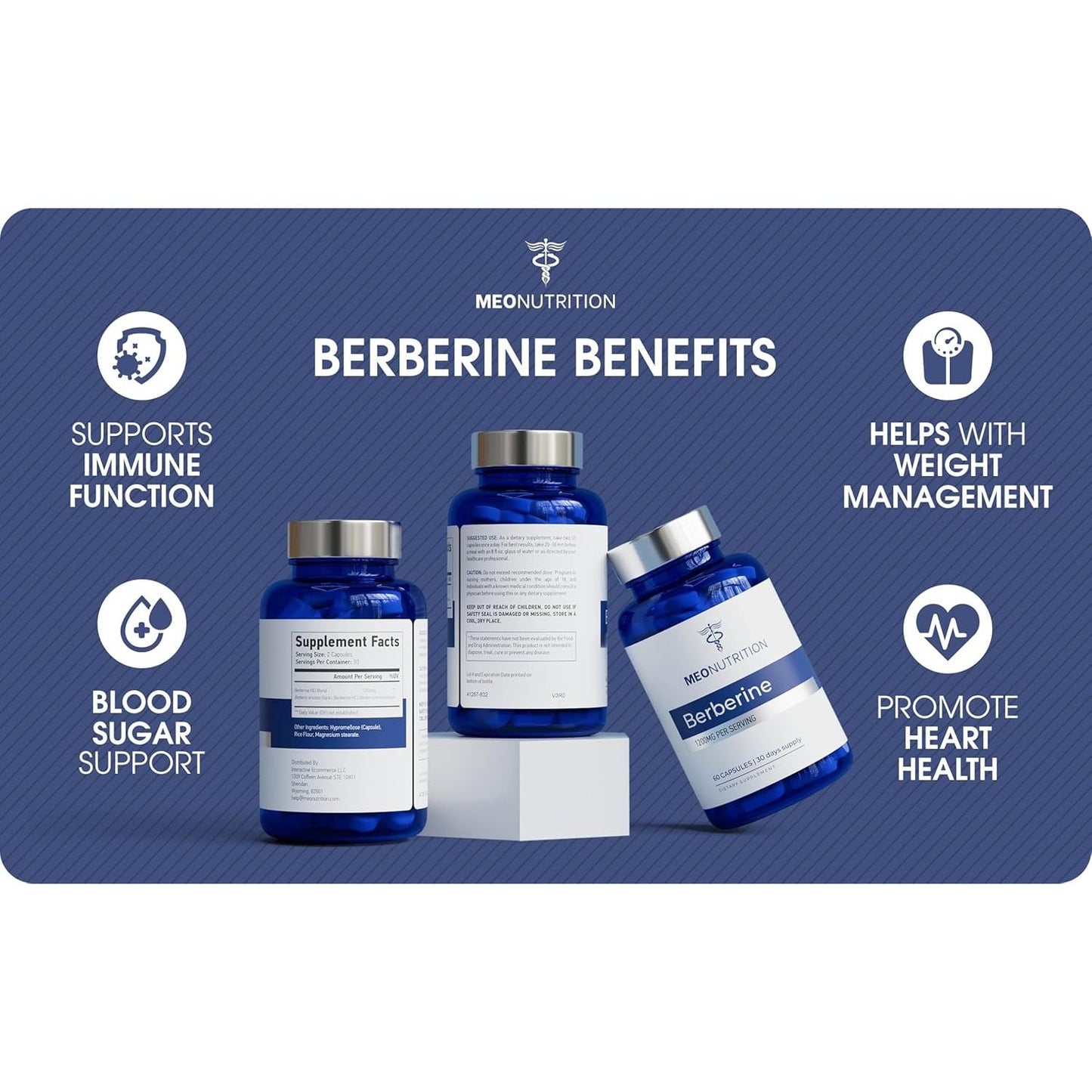 Berberine Supplement 1200Mg HCI - Supports Metabolic Health & Overall Wellness 60 Capsules