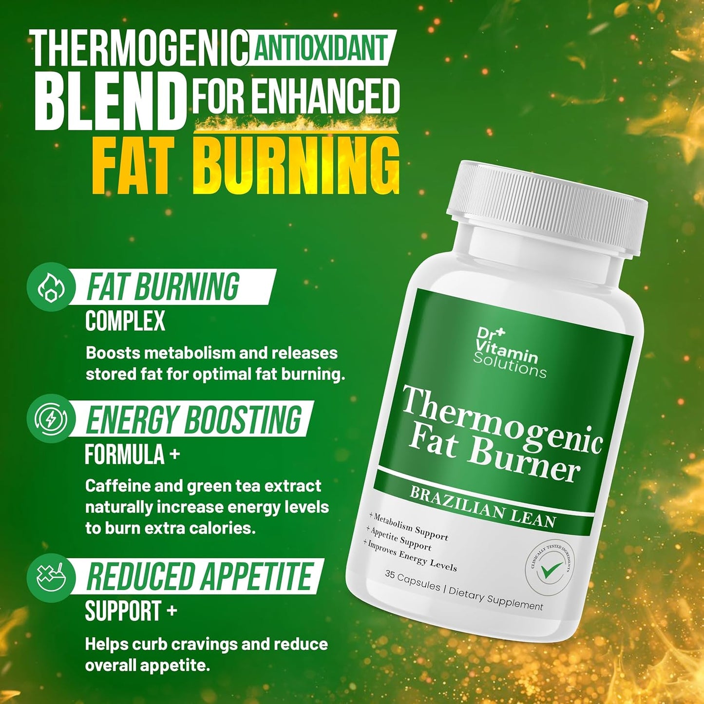 Thermogenic Fat Burner – Natural Appetite Control & Metabolic Booster (35 Capsules)