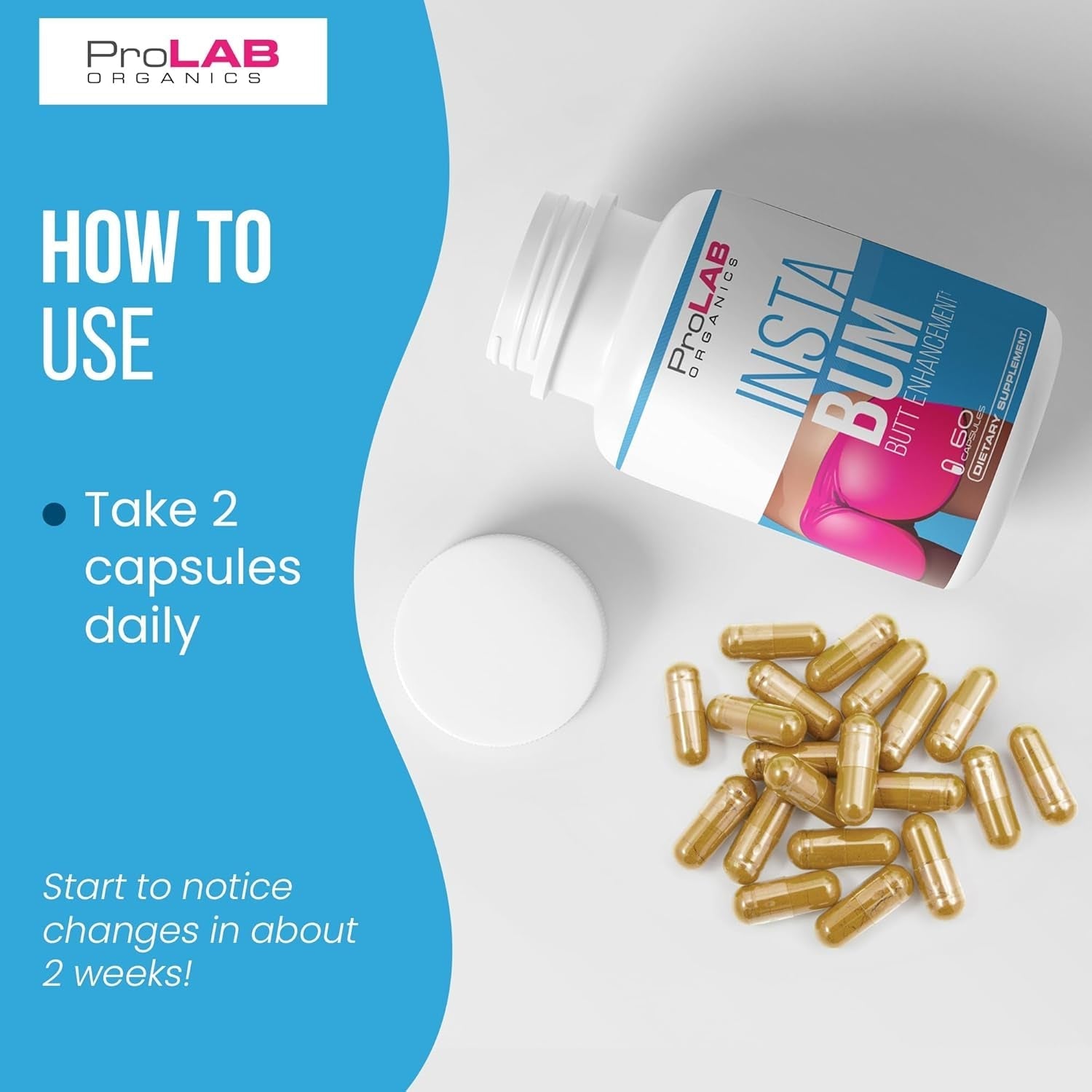 Instabum Bum Enhancement Pills – Lift, Shape, and Fill Glutes – Fast Growth for Bigger Butt and HIPS