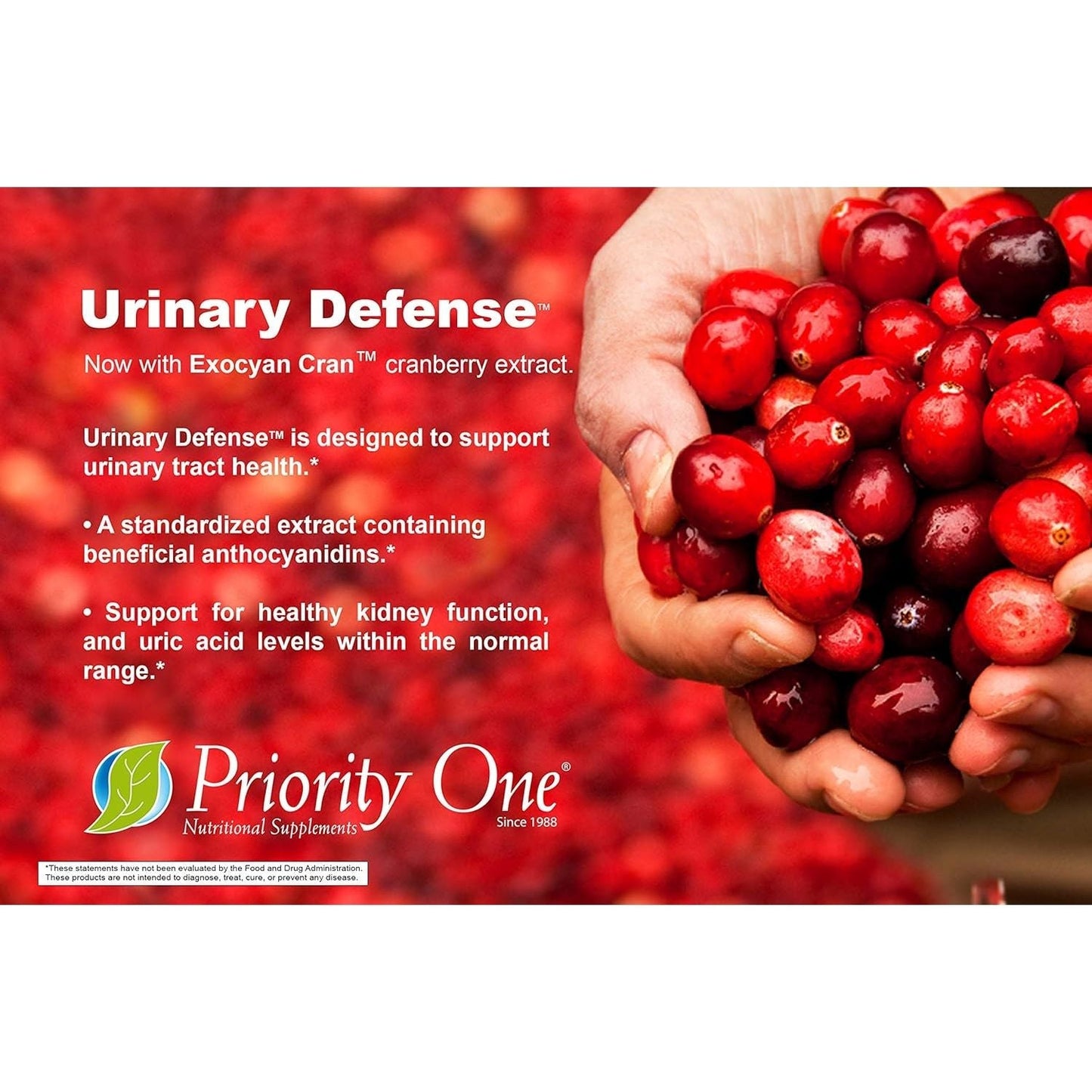 Priority One Vitamins Urinary Defense 100 Vegetarian Capsules - Supports Healthy Urinary System.*