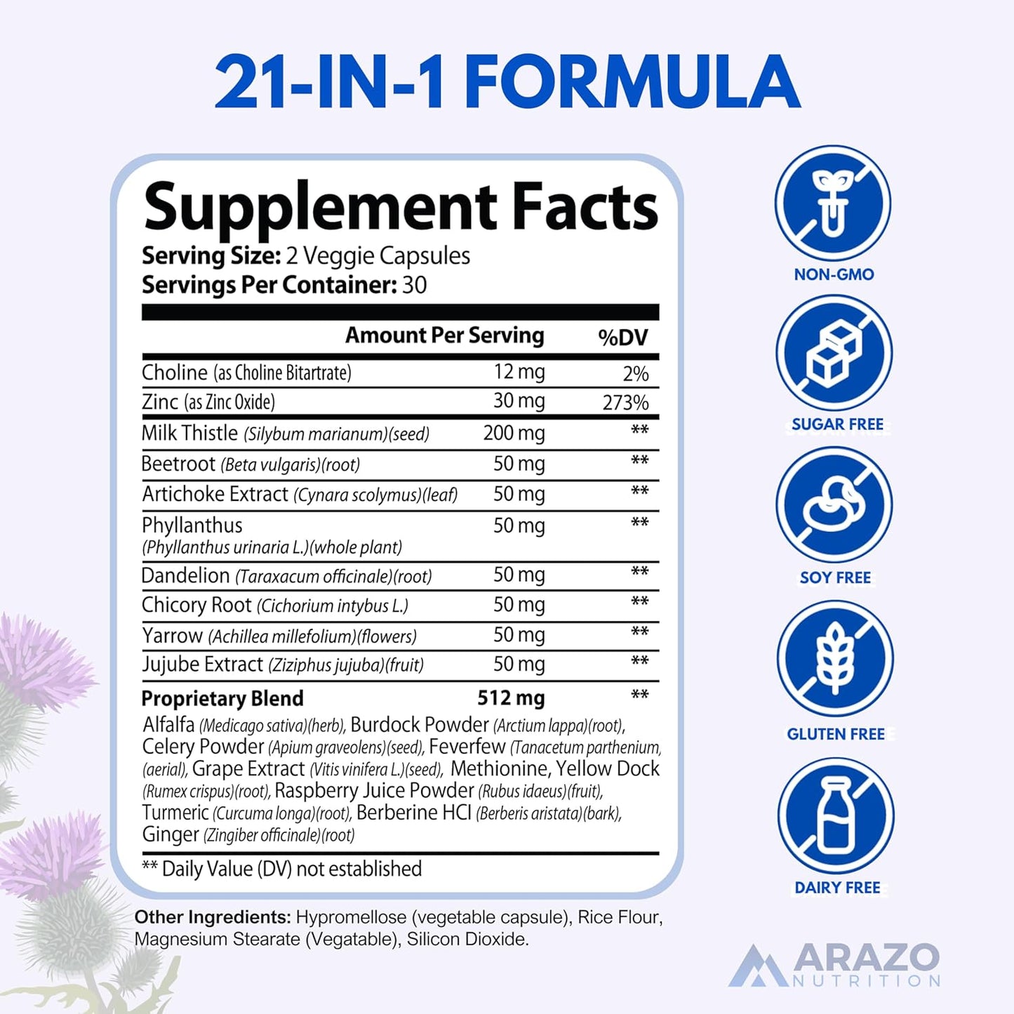 Arazo Nutrition Liver Cleanse Detox & Repair Formula