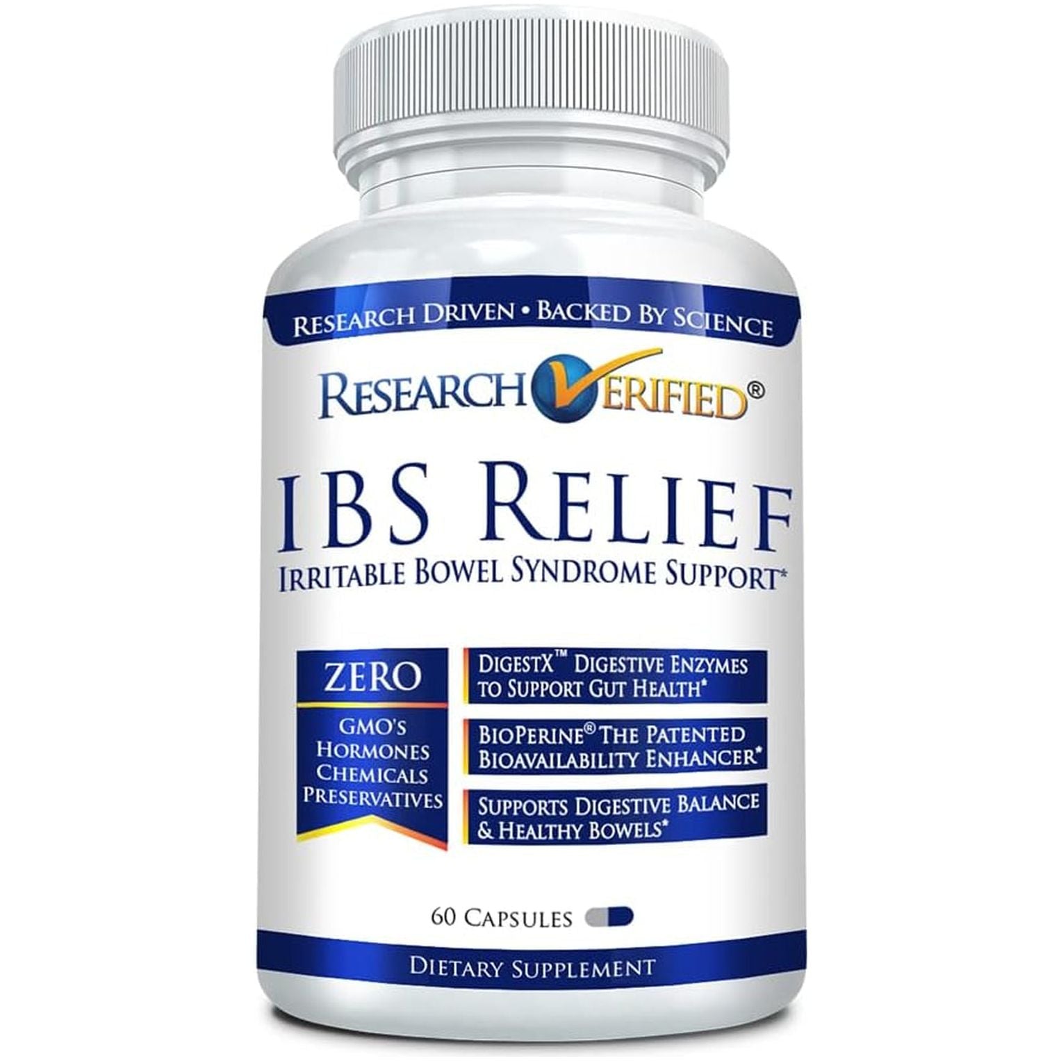 Research Verified IBS Relief: Fast, Safe, Effective Relief from Irritable Bowel Syndrome 60 Capsules