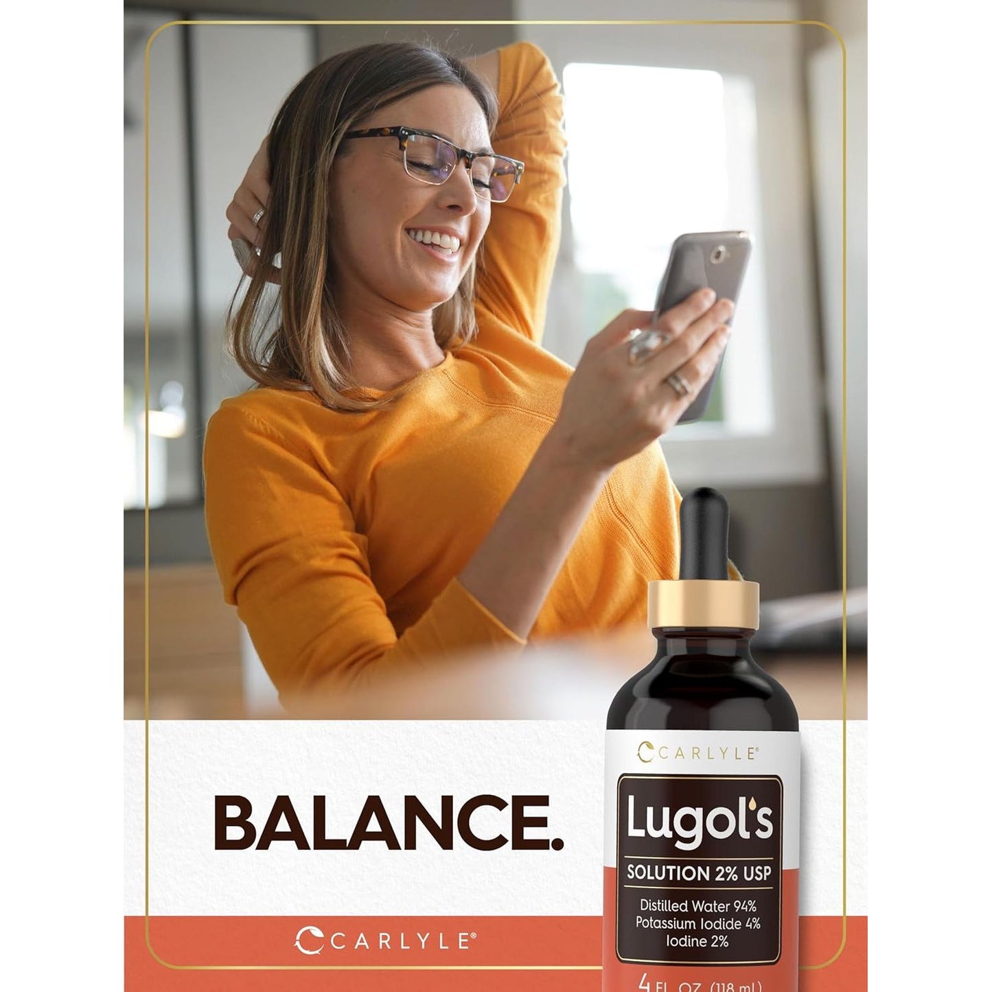 Carlyle Lugols Iodine 2 Percent | Potassium Iodide and Iodine Solution 2% Liquid Drops (4 Fl Oz)