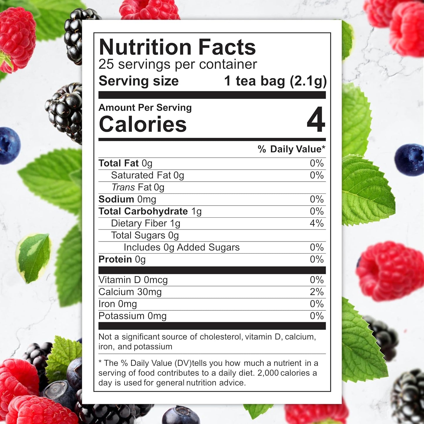 Total Tea Slimming Detox Tea for a Healthy Weight Support - Caffeine Free (25-Pack Mint)