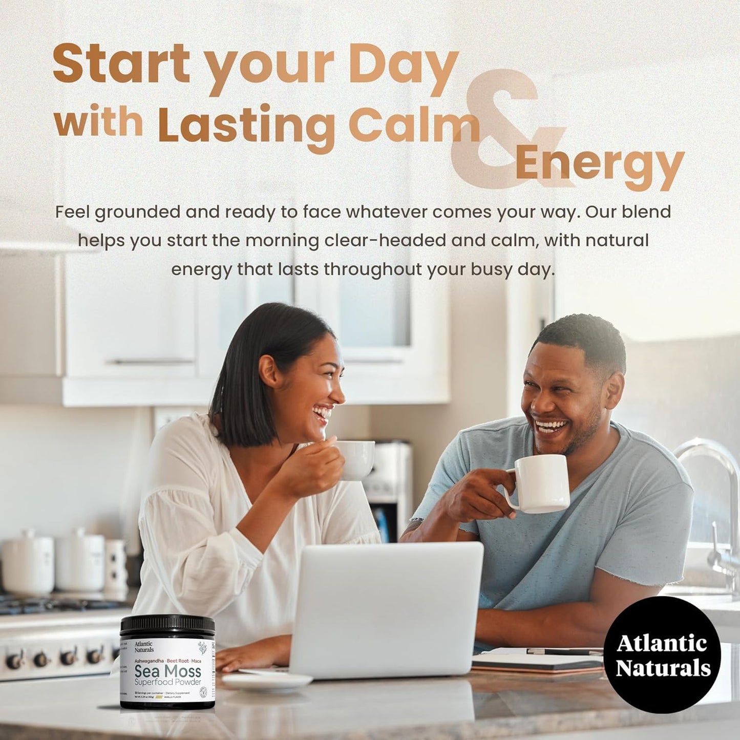 Atlantic Naturals Sea Moss Superfood Powder - Supports Healthy Skin, Athletic Performance, and Positive Mood - Vanilla Flavor (150G)