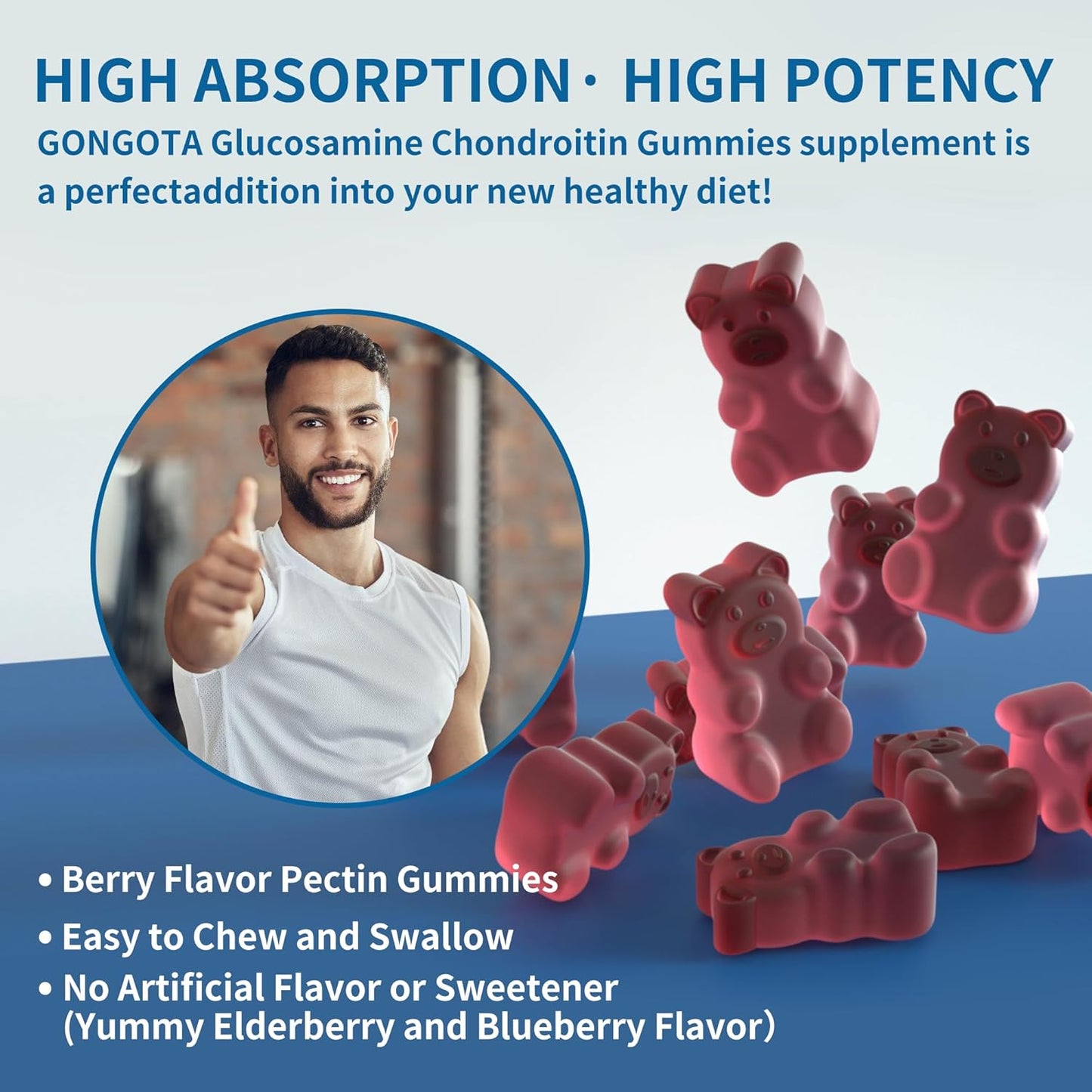 Glucosamine Chondroitin Gummies with MSM, Boswellia Turmeric & Hyaluronic Acid, Extra Strength Joint Support Supplement (2 PACK, 120 Count)