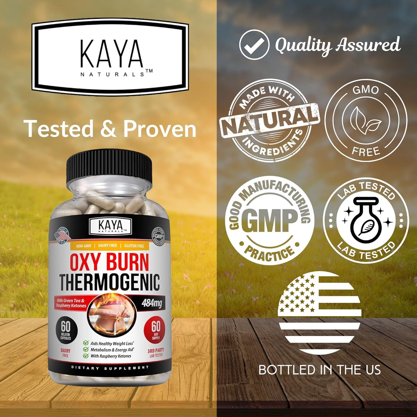 Kaya Naturals Supreme Fat Burner - Weight Loss Pills Women & Men 60 Count
