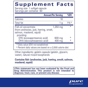 Pure Encapsulations O.N.E. Omega - Fish Oil Supplement for Heart Health, Joints, Skin, Eyes, and Cognition  60 Softgel