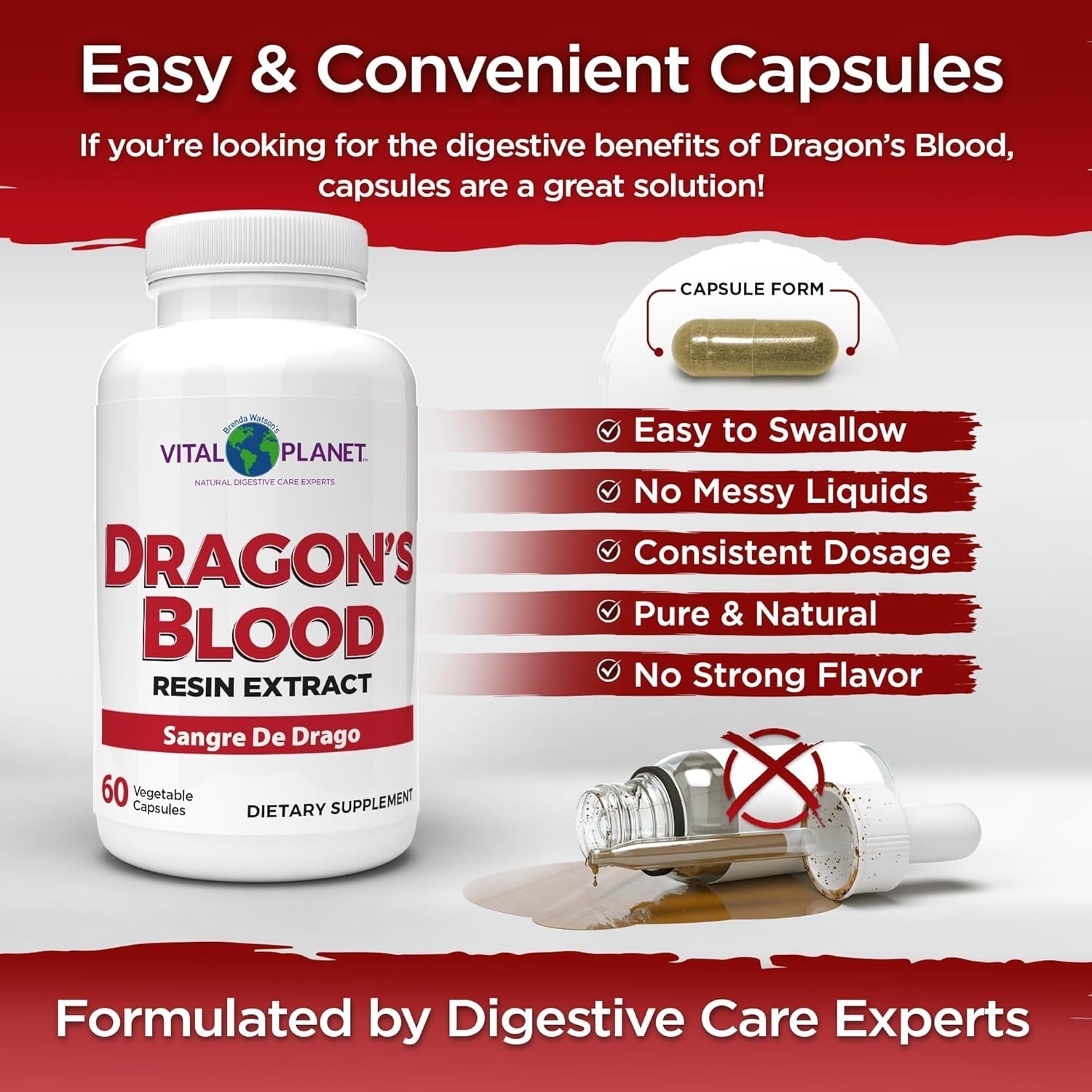 Vital Planet - Dragon'S Blood Resin Extract for Digestive Health 500Mg 60 Capsules