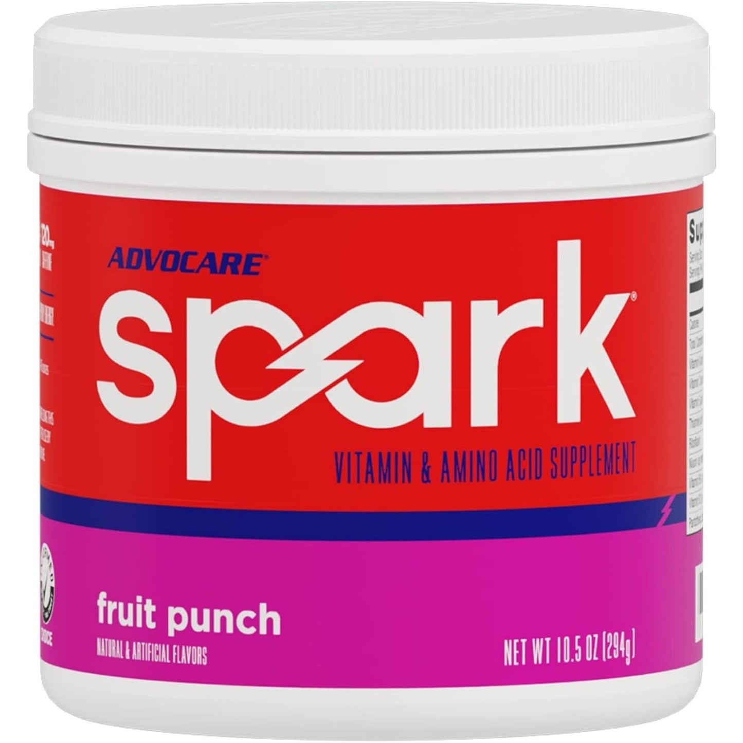 Advocare Spark Vitamin & Amino Acid Supplement - Focus & Energy Drink Powder Mix - Fruit Punch - 10.5 Oz