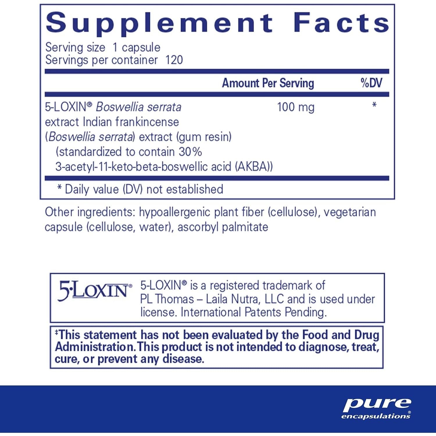 Pure Encapsulations Boswellia AKBA - Supports Joint Health, Colon, Immune System, Gastrointestinal Tract & Cell Health - 120 Capsules