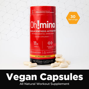 Oh!Mino Amino Acids Supplement for Protein Synthesis - Eaas Capsules for Muscle Recovery, Pre & Post Workout (30 Servings)