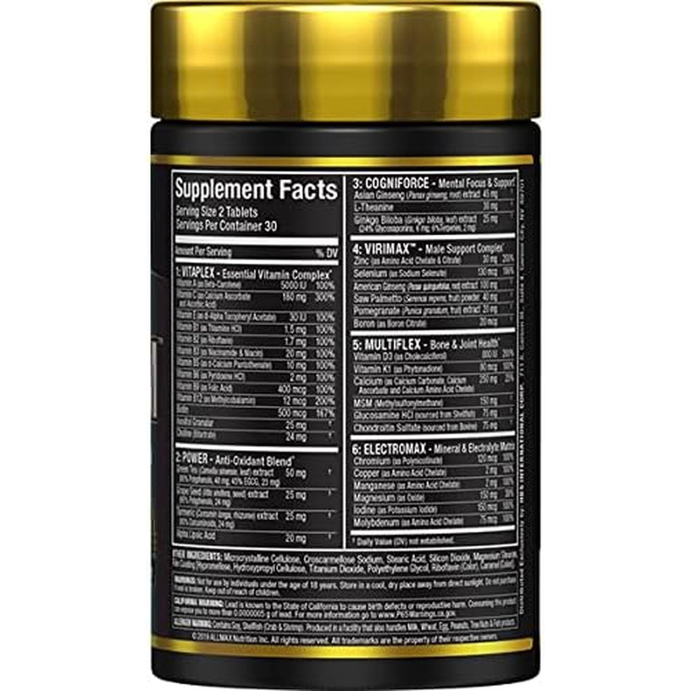 ALLMAX Nutrition - Vitaform - Multi-Vitamin for Men, 60 Tablets (Pack of 1)