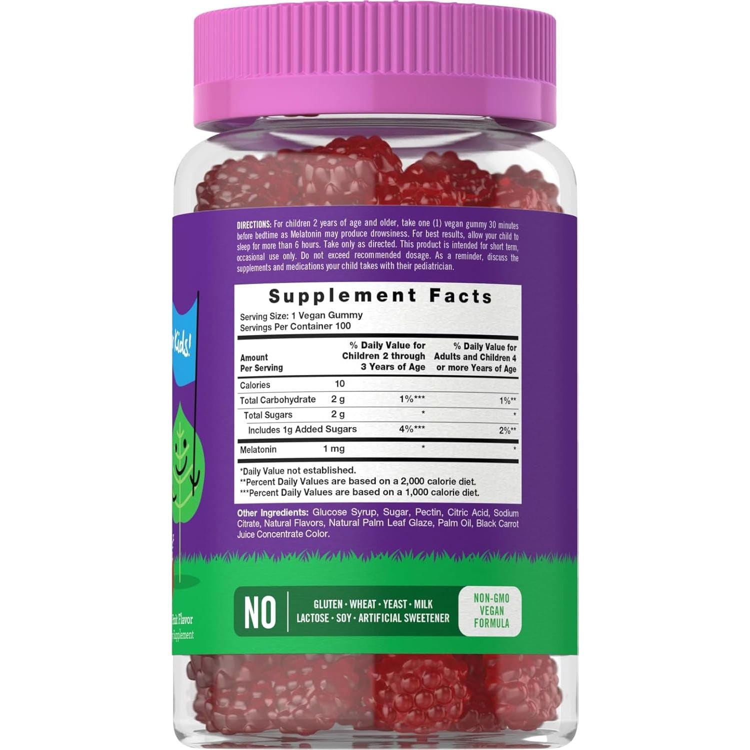 Carlyle Kids Melatonin Gummies | 1 Mg 100 Count | Fruit Flavor Gummy