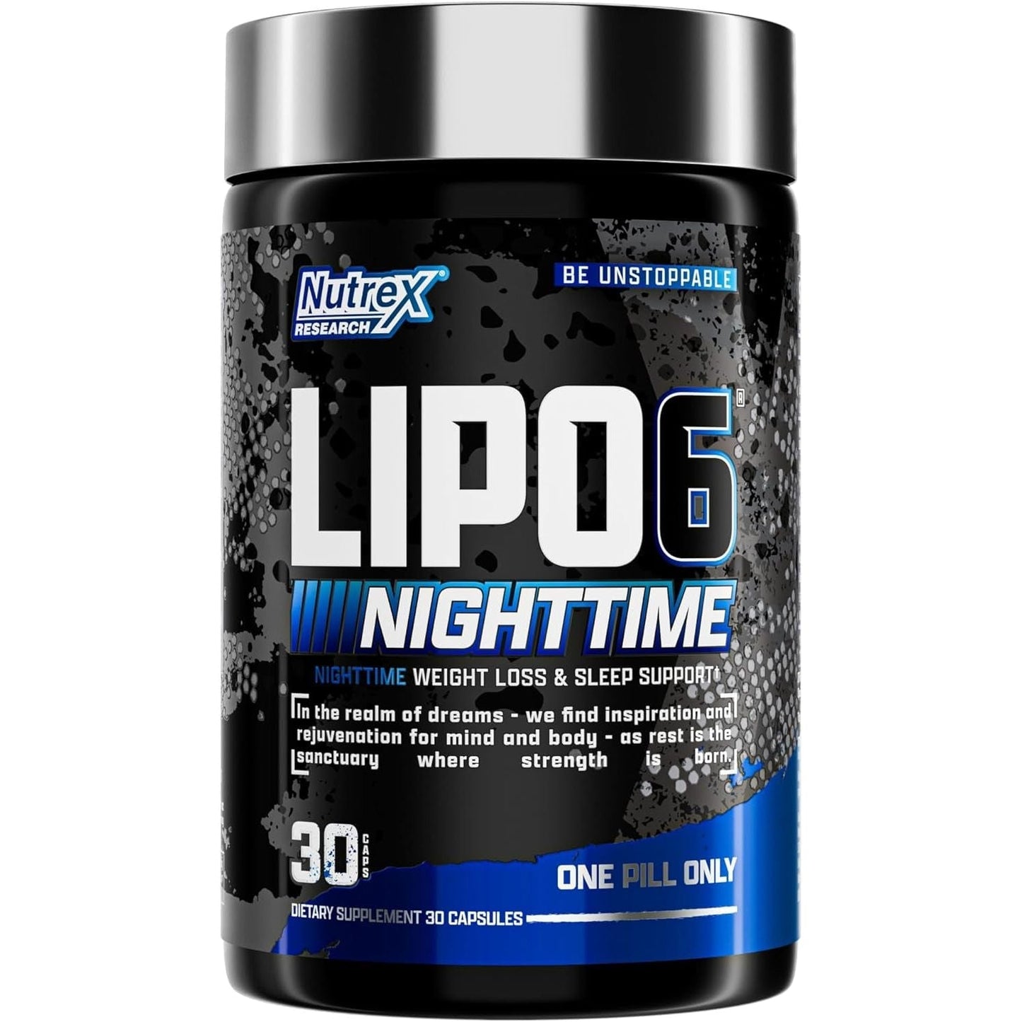 Nutrex Lipo 6 Nighttime Fat Burner | Melatonin Sleep Aid & Weight Loss Diet Pills 30 Servings 