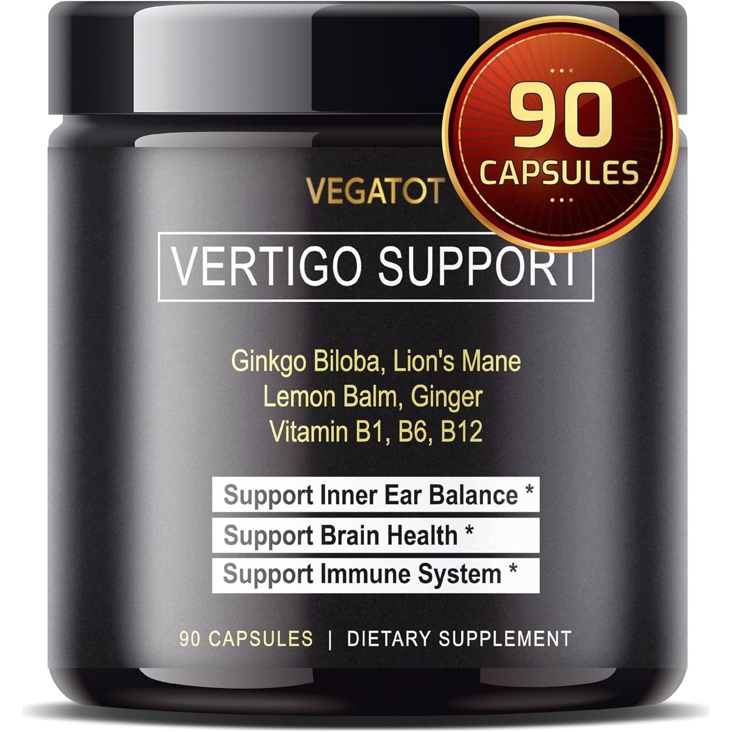 VEGATOT Vertigo Supplement *USA Made and Tested* Inner Ear Supplement for Dizziness Spinning Inner Ear Balance