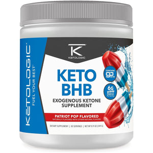 Ketologic Keto BHB (Patriot Pop Flavor) - Exogenous Ketone Supplement (30 Servings)