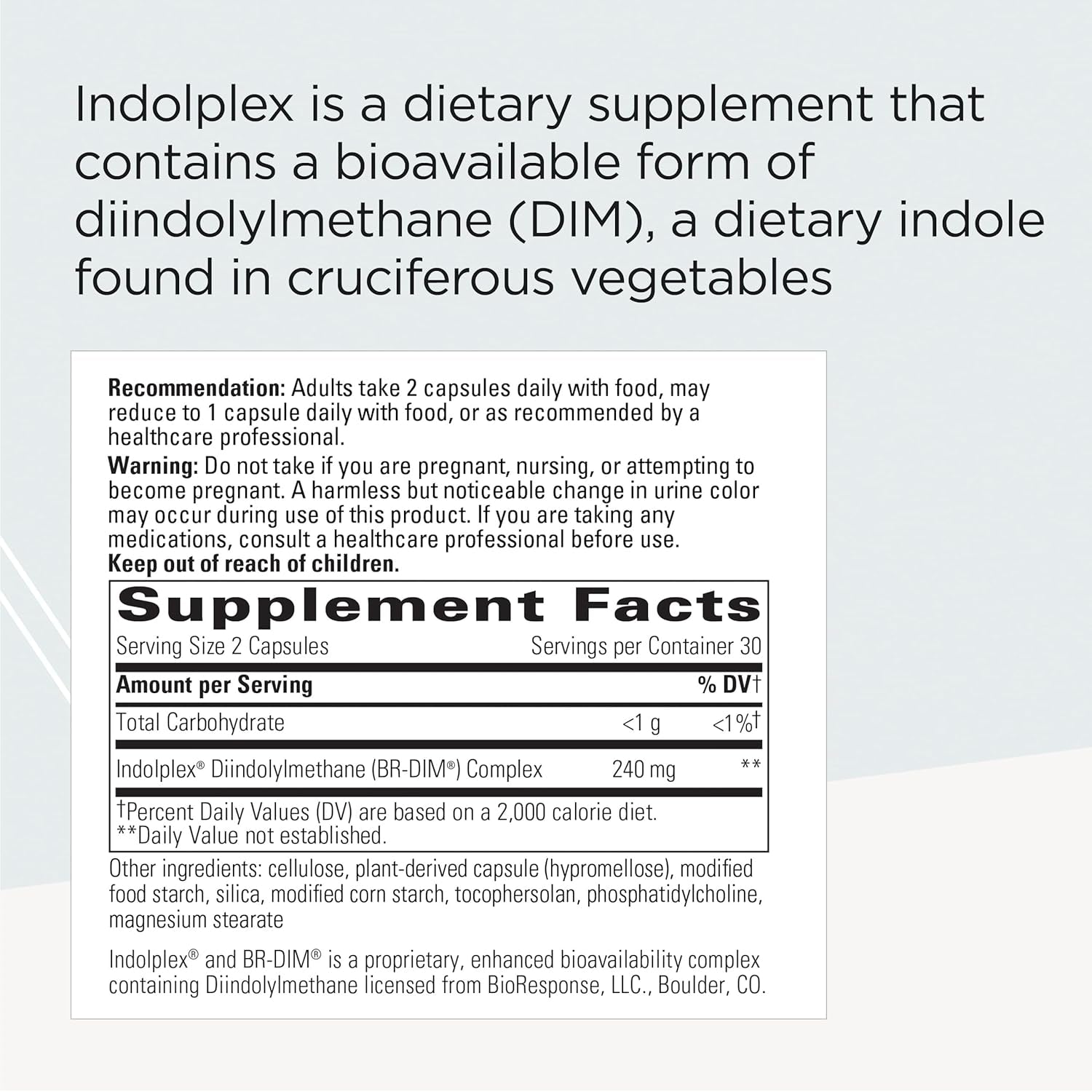 Integrative Therapeutics Indolplex - Bioavailable DIM Supplement - Supports Healthy Estrogen Balance - 60 Capsules