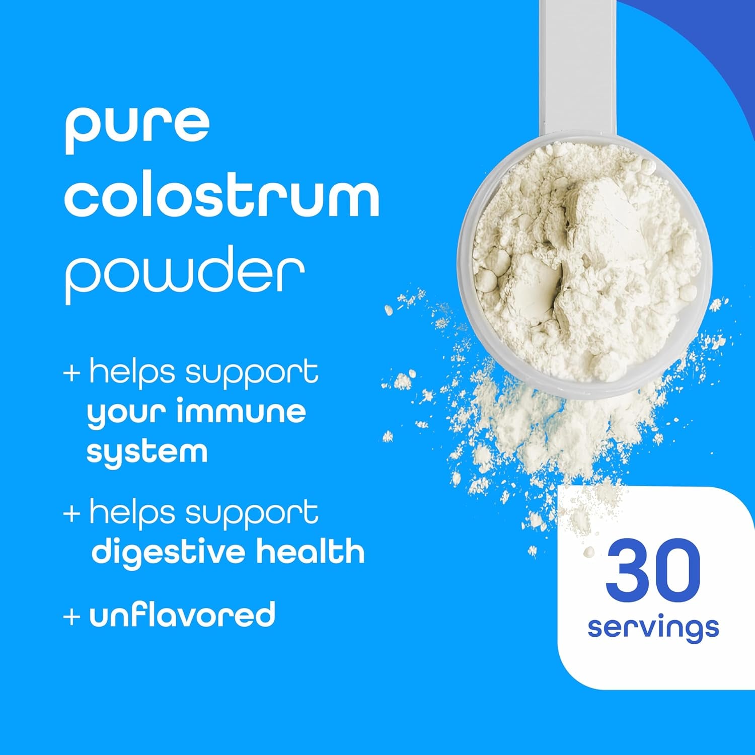 Zena Nutrition Bovine Colostrum Powder Supplement for Gut Health, Immune & Digestive Support, 2000Mg 30 Servings