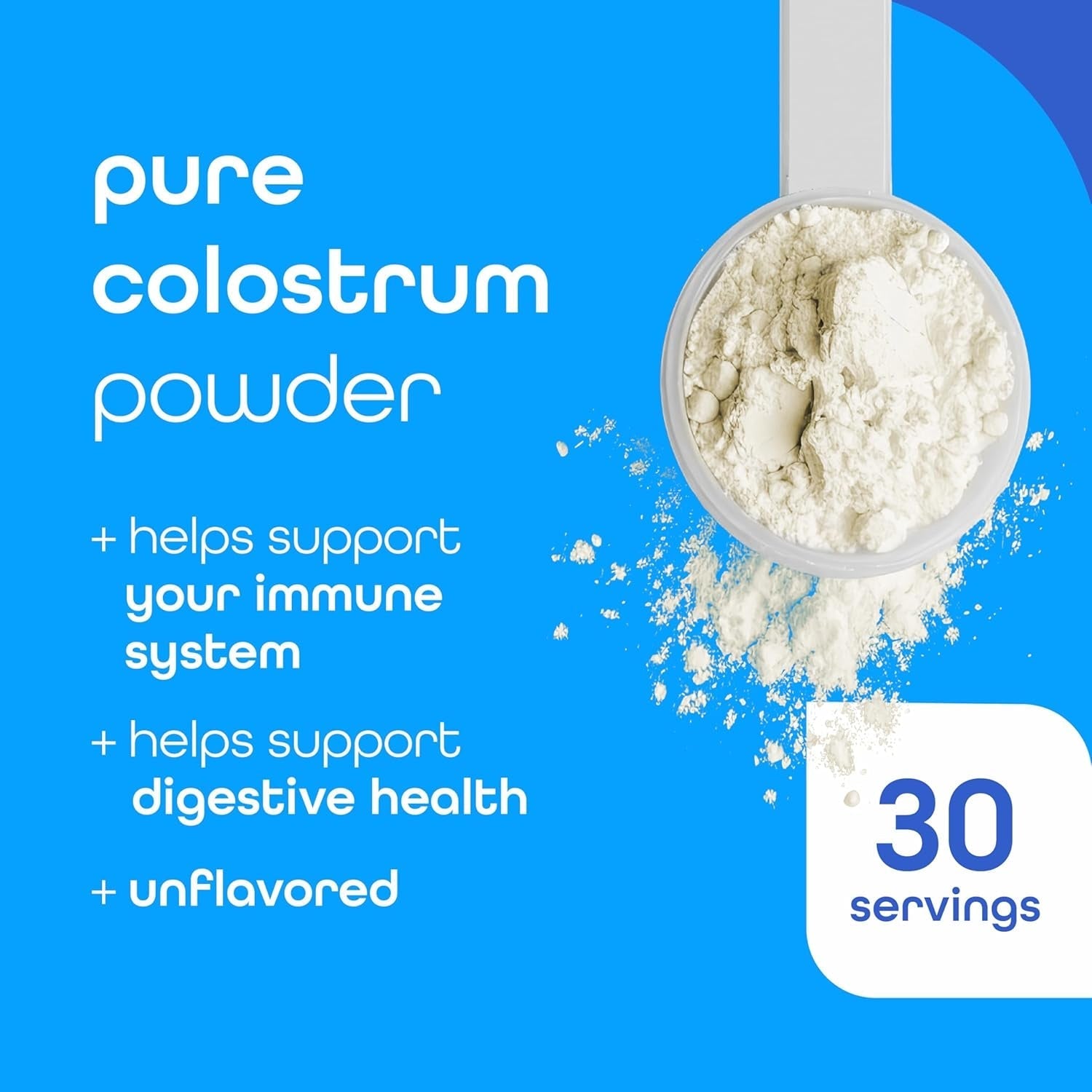 Zena Nutrition Bovine Colostrum Powder Supplement for Gut Health, Immune & Digestive Support, 2000Mg 30 Servings