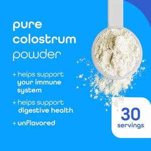 Zena Nutrition Bovine Colostrum Powder Supplement for Gut Health, Immune & Digestive Support, 2000Mg 30 Servings