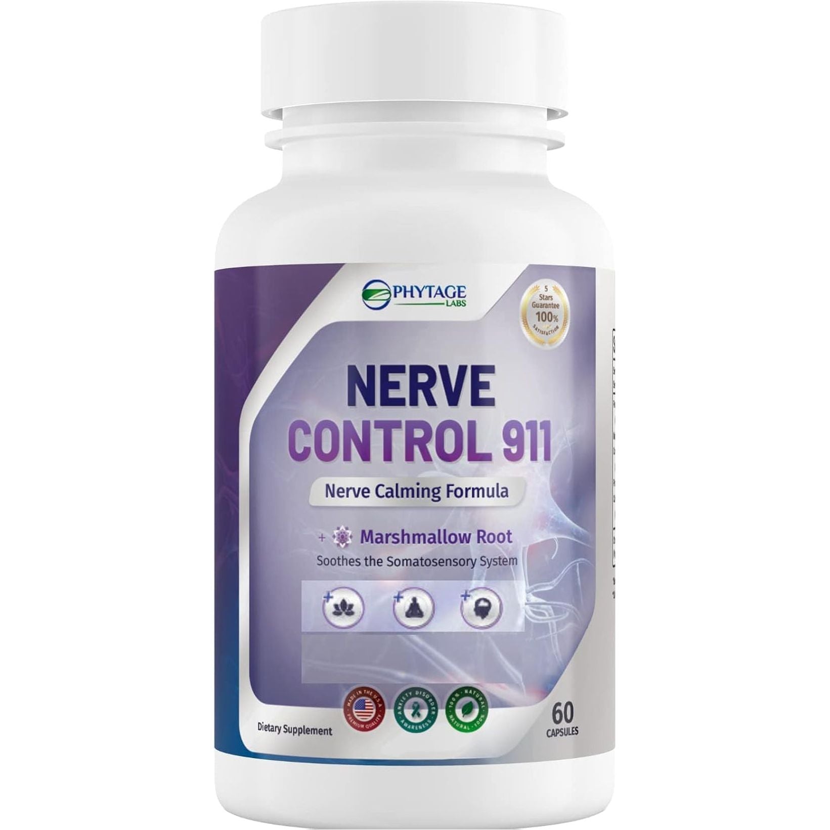 Nerve Control 911 - Natural Plant Based Nerve Health Supplement (60 Capsules)
