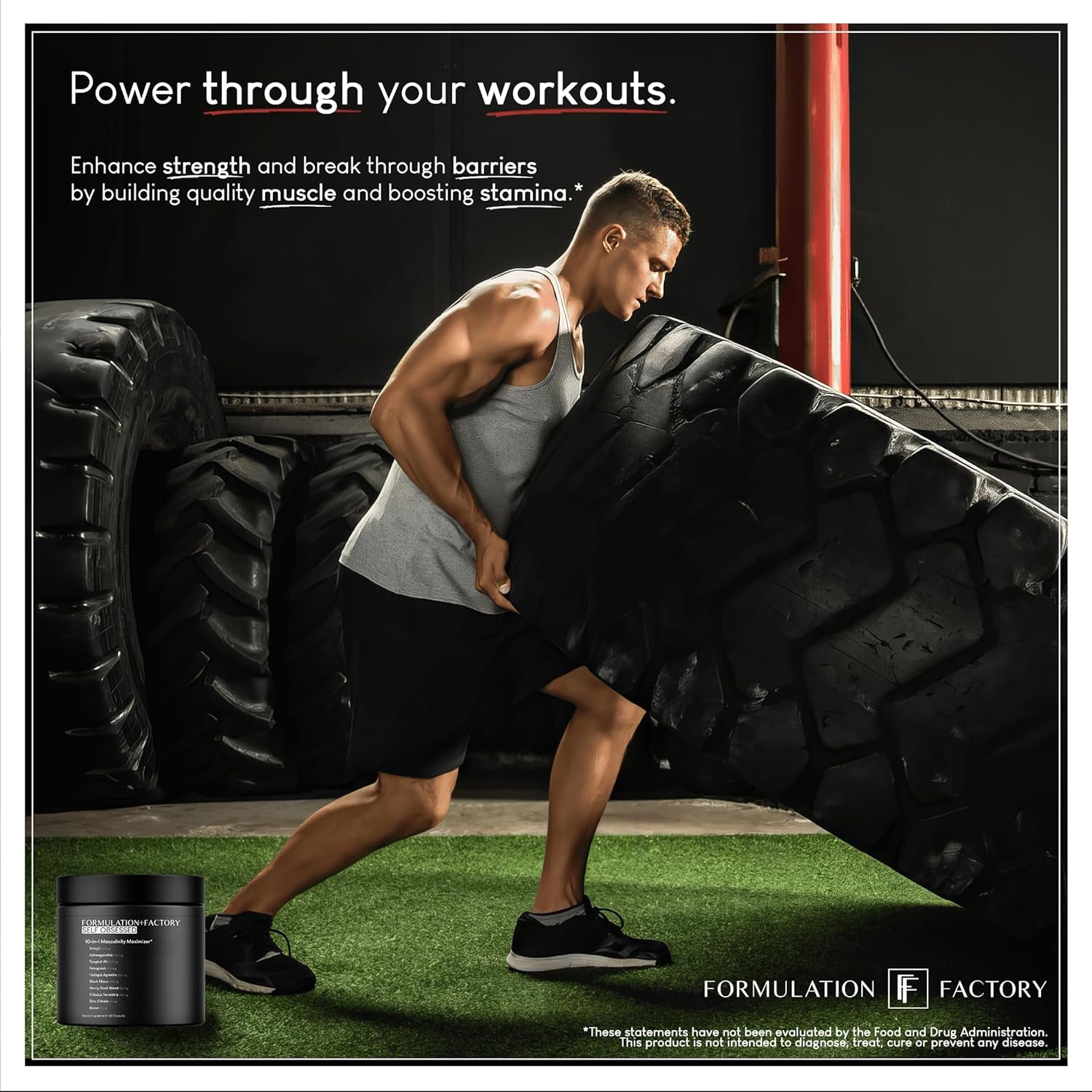 Self Obsessed 10 in 1 Masculinity Maximizer Supplement, Muscle Growth, Energy Management, Drive, Strength, Recovery 1-Month Supply