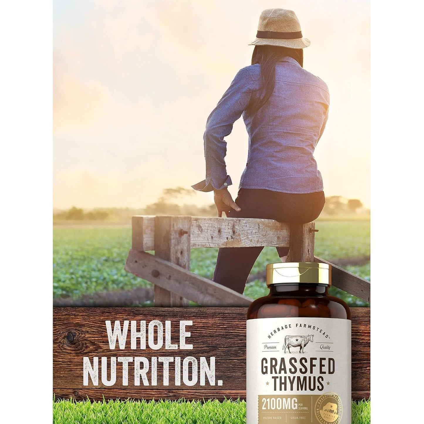 Carlyle Grass Fed Beef Thymus Bovine Supplement | 2100Mg | 200 Capsules by Herbage Farmstead