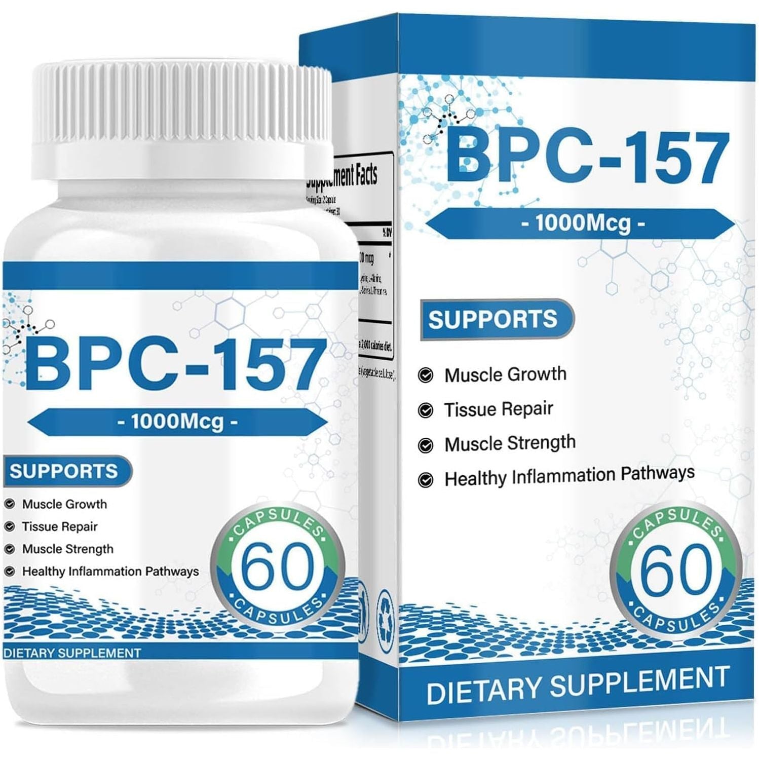 BPC-157 for Muscle & Workout Recovery for Faster Recovery, Non-Gmo Protective Compound,1000Mcg (60 Count)