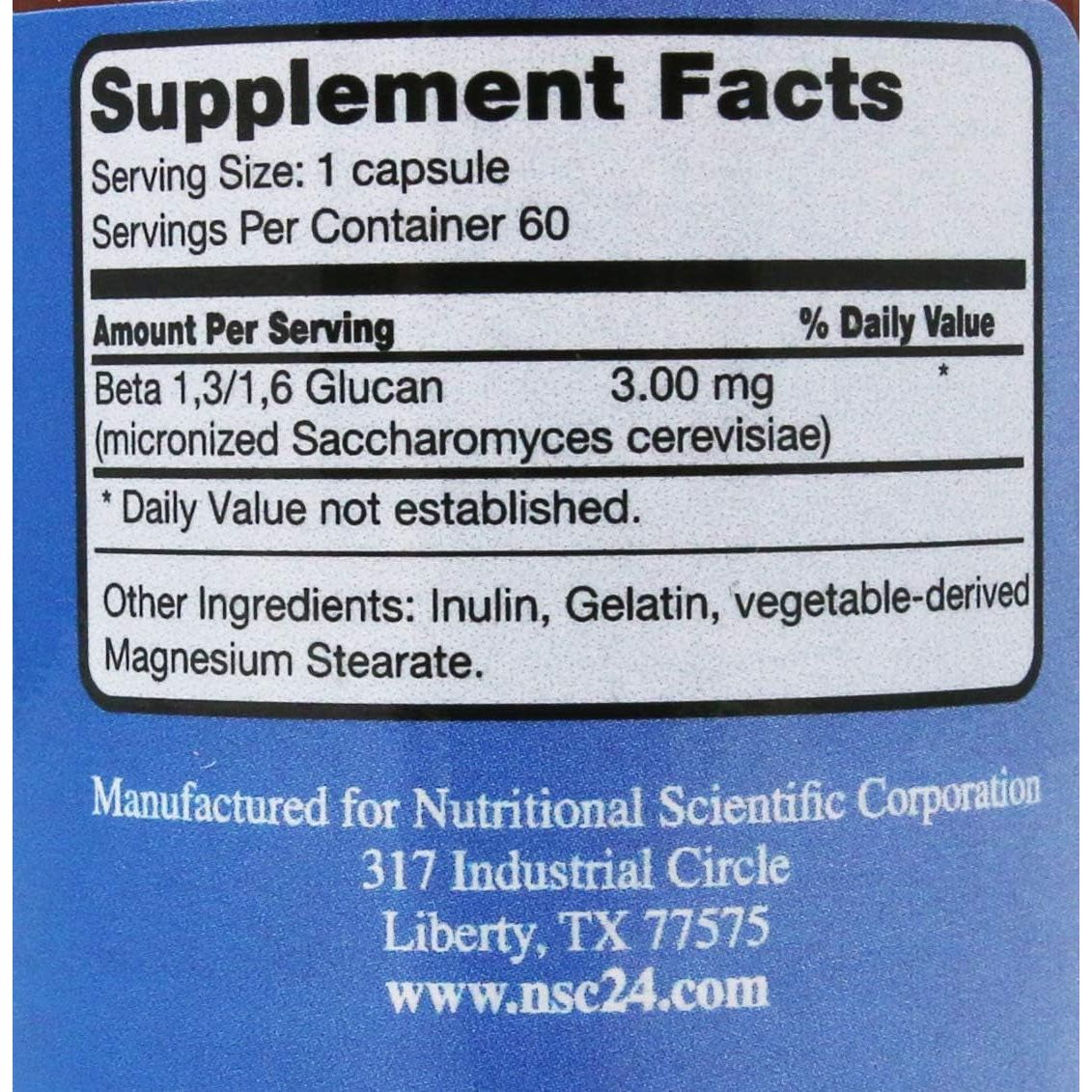 Corporation Immunition NSC-24 Beta Glucan - 60 Ct