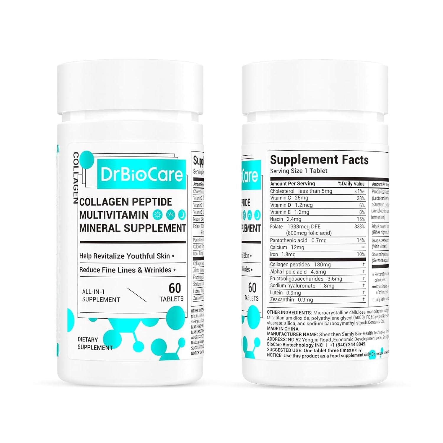 Collagen Peptides for Women, Beauty Vitamin & Mineral Supplement 60 Tablets