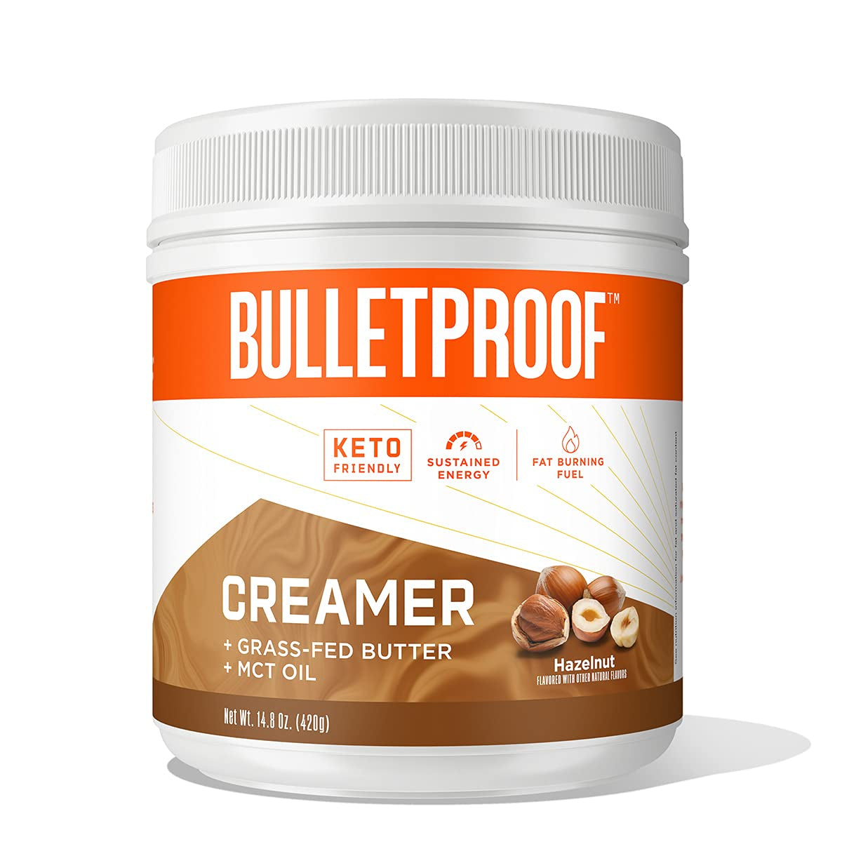 Bulletproof Hazelnut Creamer, 14.8 Ounces, Keto Coffee Creamer with MCT Oil and Grass-Fed Butter