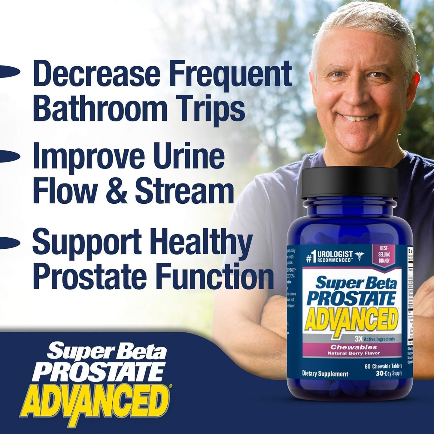 Super Beta Prostate Advanced Chewables - Prostate Support Supplement for Men'S Health (60 Chewables)