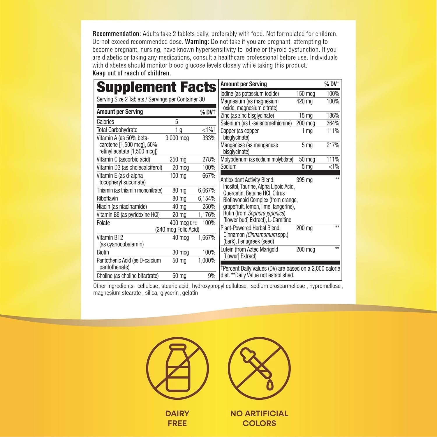 Nature'S Way Completia Diabetic Multivitamin, Provides Essential Nutrients, 60 Tablets