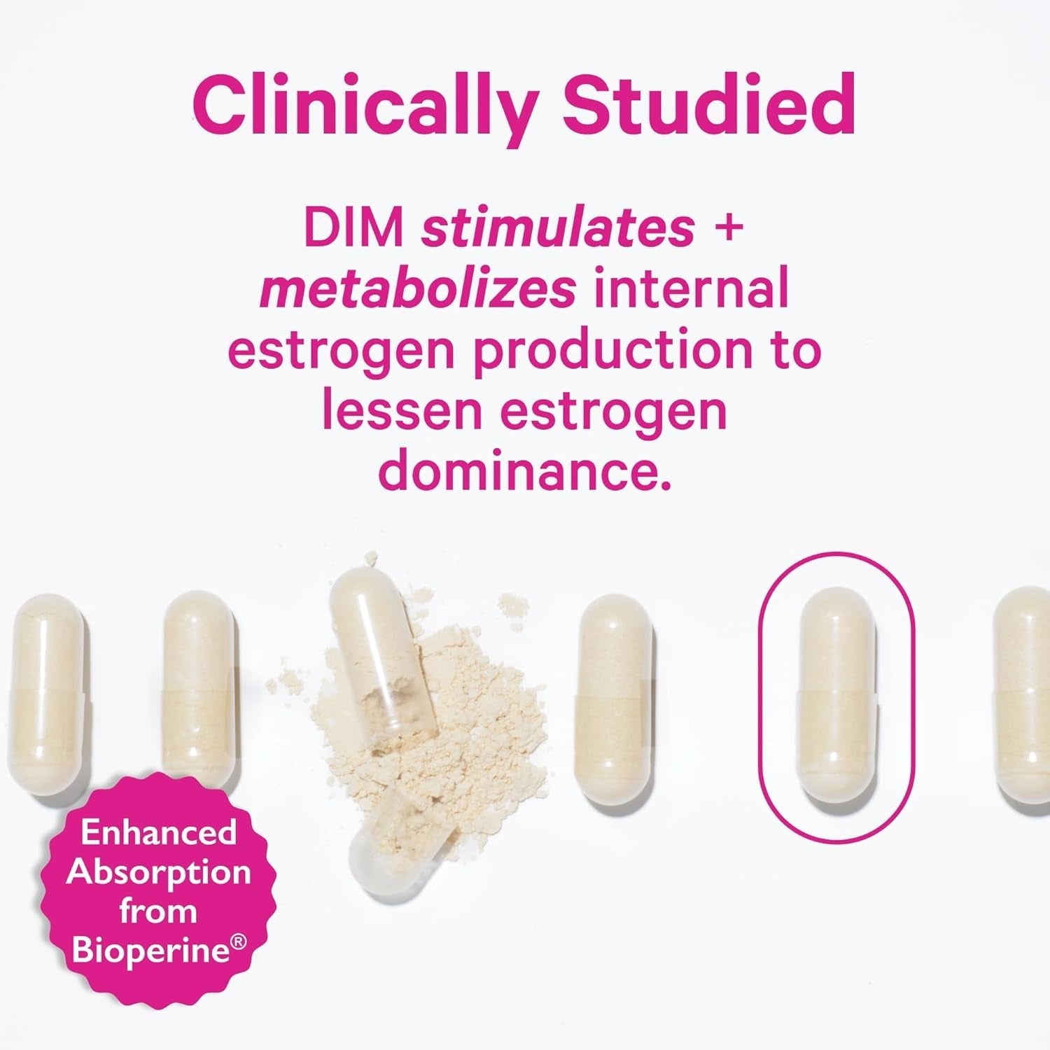 Pink Stork DIM Supplement for Women - Estrogen and Hormone Balance for Menopause & PMS - 200Mg -  60 Day Supply