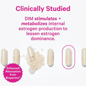Pink Stork DIM Supplement for Women - Estrogen and Hormone Balance for Menopause & PMS - 200Mg -  60 Day Supply