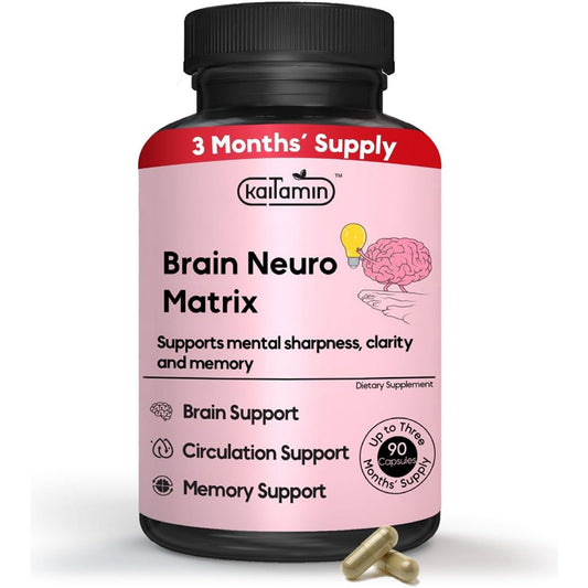 Nootropic Vitamin Brain Matrix - Memory, Focus & Aging Support - Decaffeinated - 90 Tablets.