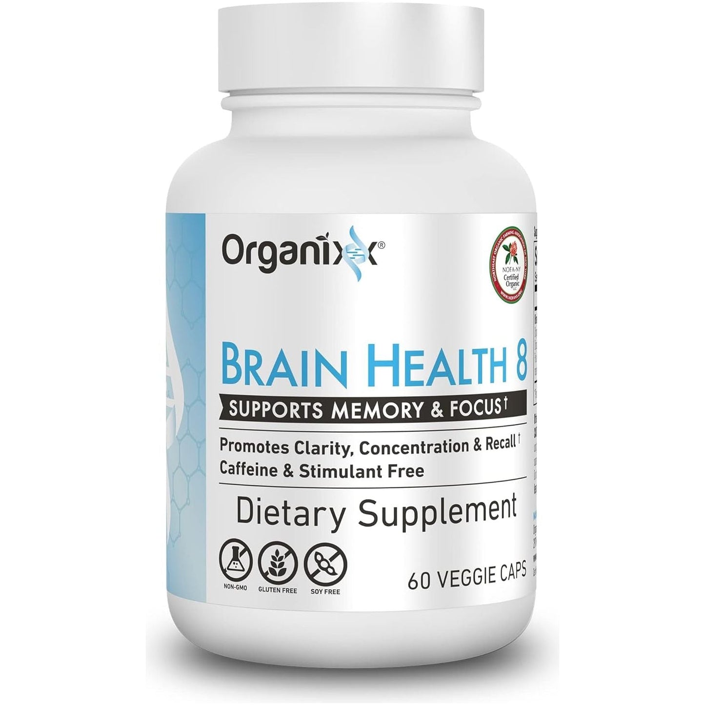 Organixx Powerful Brain Supplement to Support Brain Function, Clarity, Memory, Focus 60 Capsules