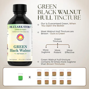 Original Green Black Walnut Hull Tincture (Extra Strength) by Dr. Hulda Clark, 4 Oz