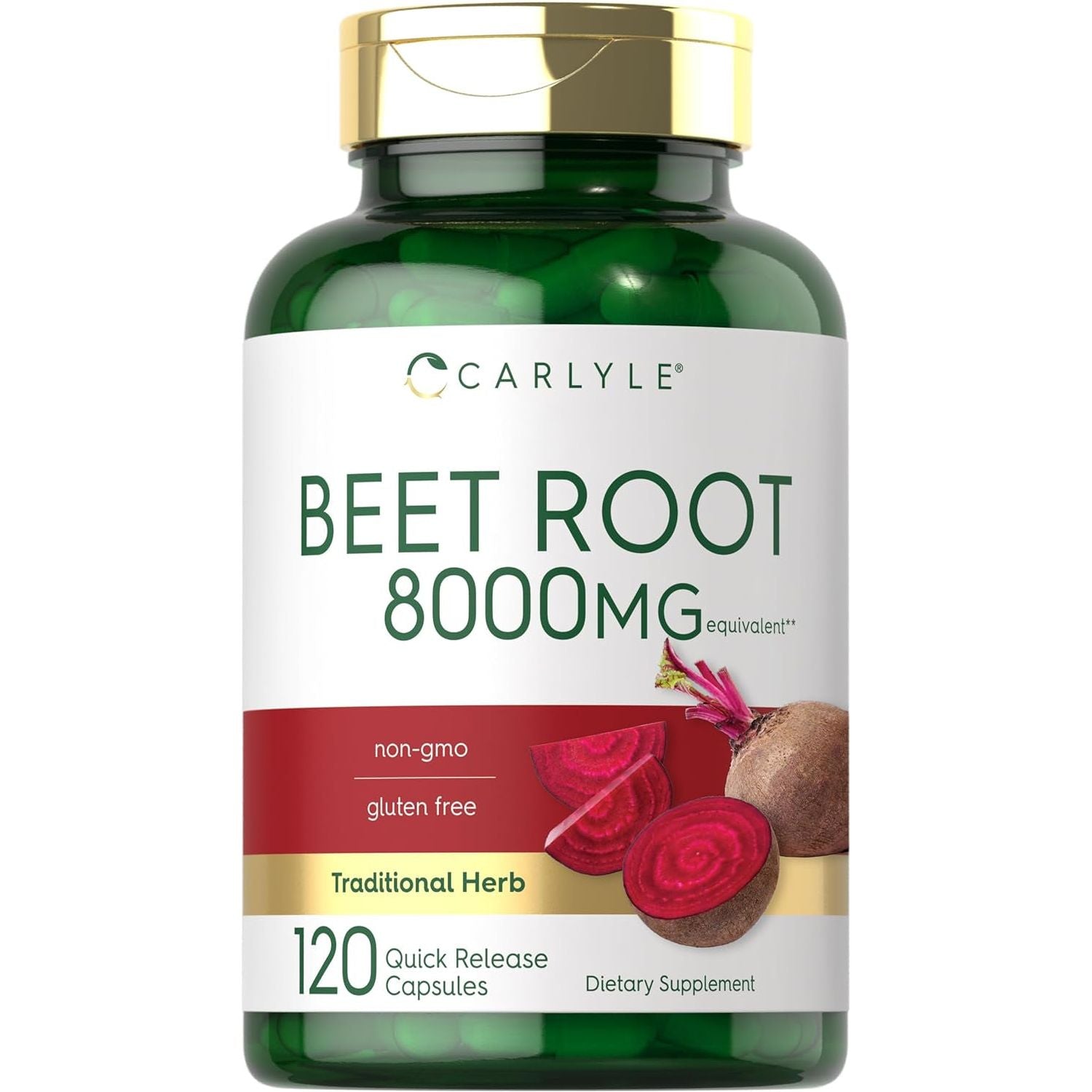 Carlyle Beet Root Capsules | 8000 Mg | 120 Count | Non-Gmo and Gluten Free Supplement